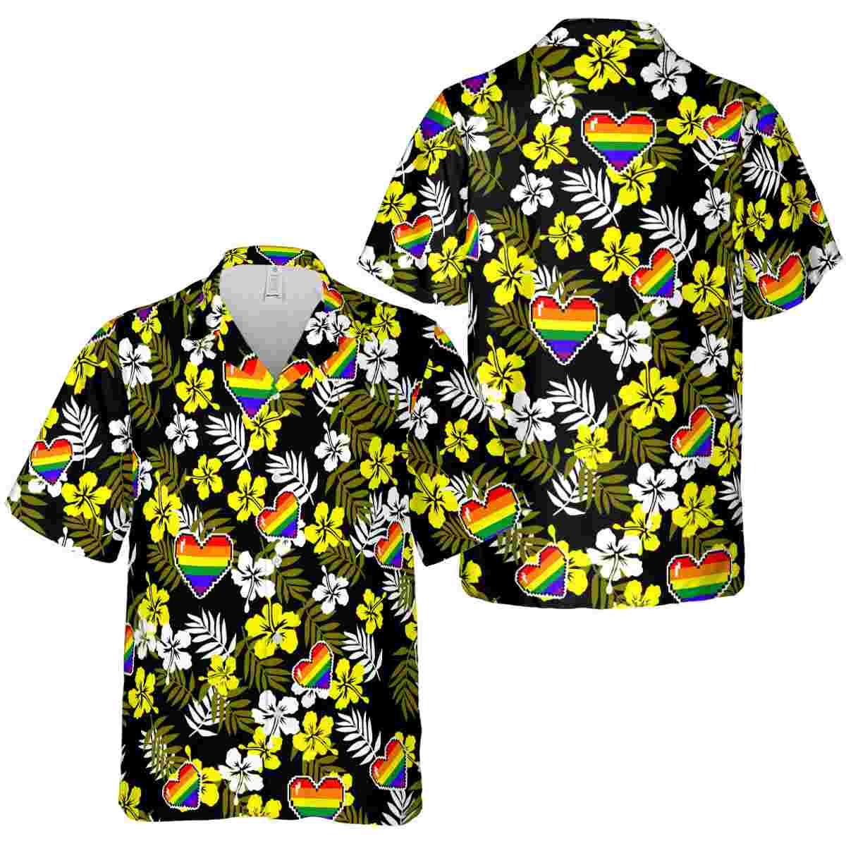Pride Leafy Hibiscus Hawaiian Shirt Premium grade Pride Leafy Hibiscus Hawaiian Shirt Premium grade