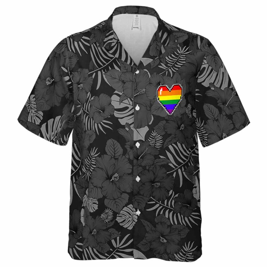 Pride Monochrome Floral Hawaiian Shirt Fashion forward