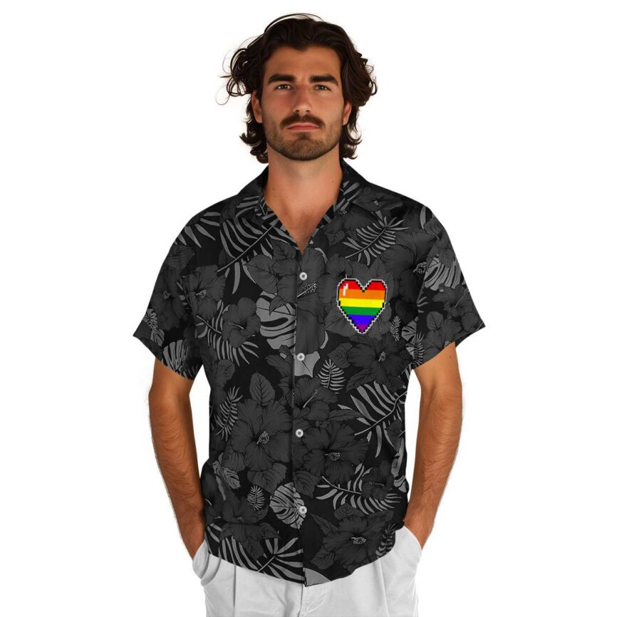 Pride Monochrome Floral Hawaiian Shirt New Arrival