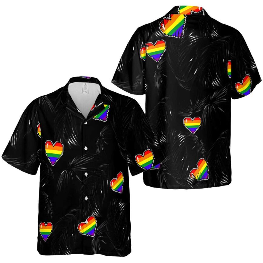 Pride Monochrome Palm Hawaiian Shirt Premium grade