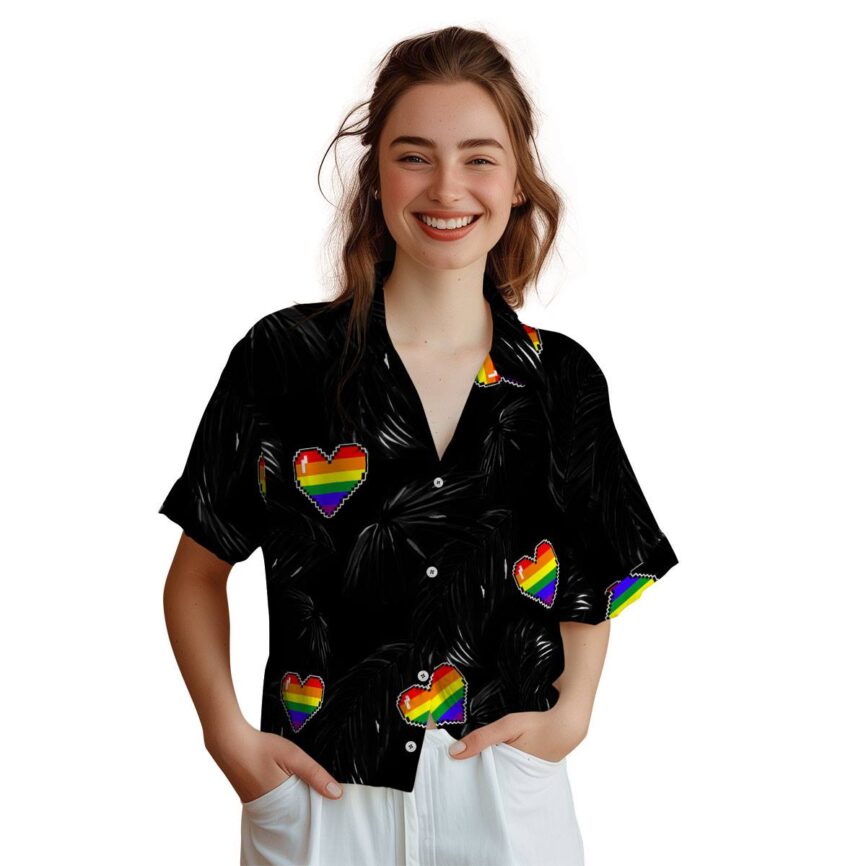 Pride Monochrome Palm Hawaiian Shirt Top rated