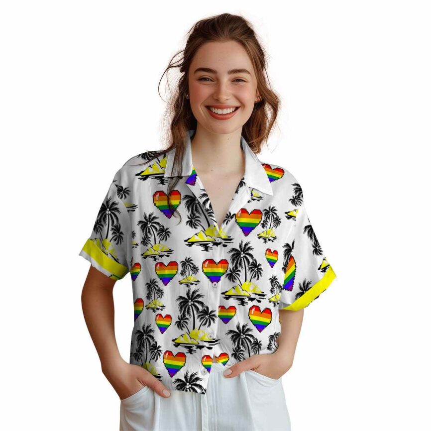 Pride Palm Island Graphic Hawaiian Shirt Top rated