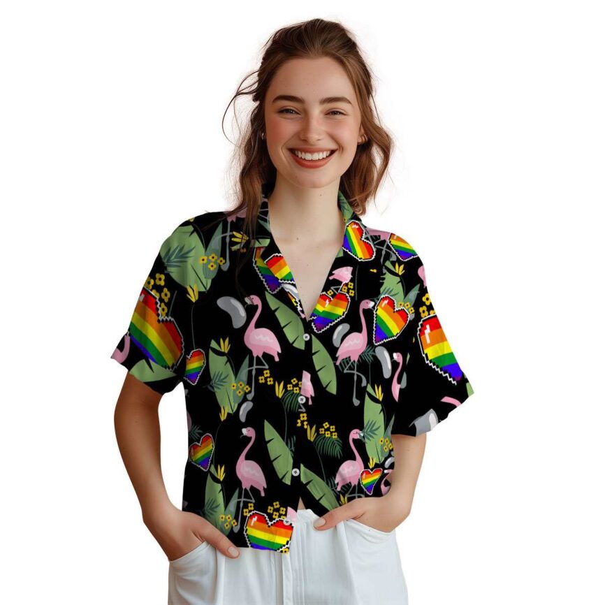 Pride Pink Flamingo Hawaiian Shirt Top rated