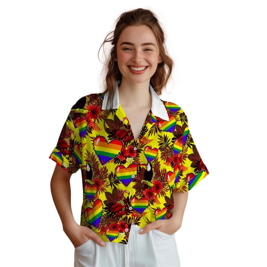 Pride Tropical Bird Hawaiian Shirt Top rated