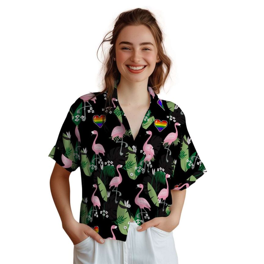 Pride Tropical Flamingo Hawaiian Shirt Top rated