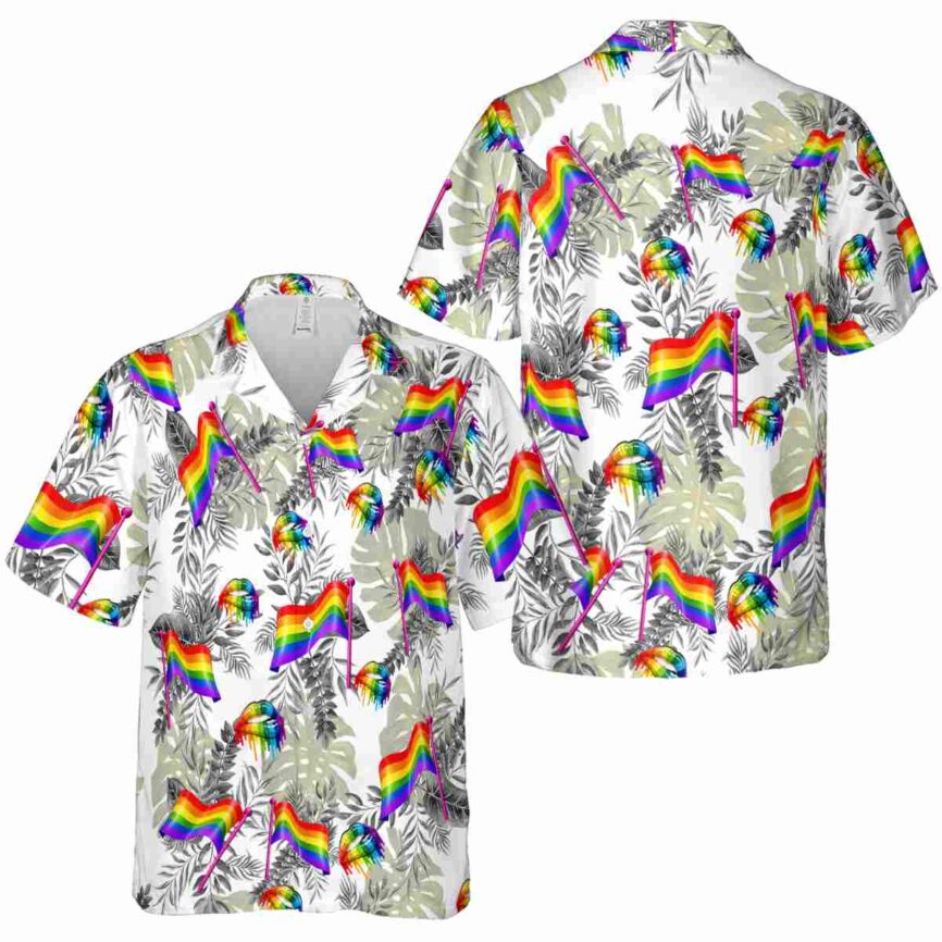 Pride Tropical Fronds Hawaiian Shirt Premium grade