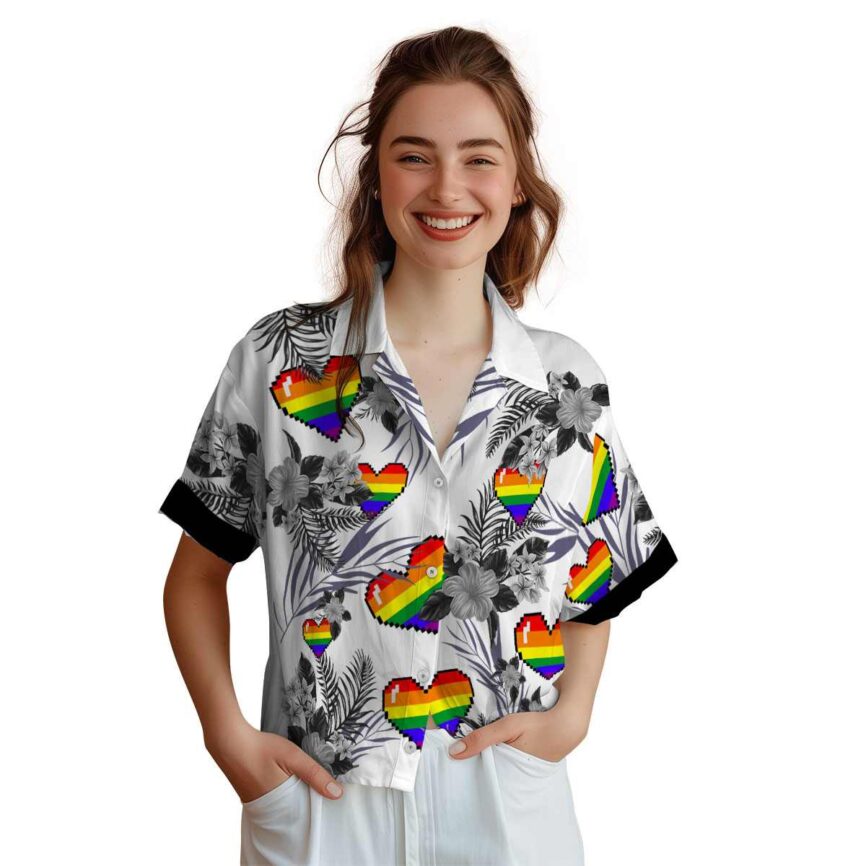 Pride US Flag Floral Hawaiian Shirt Top rated