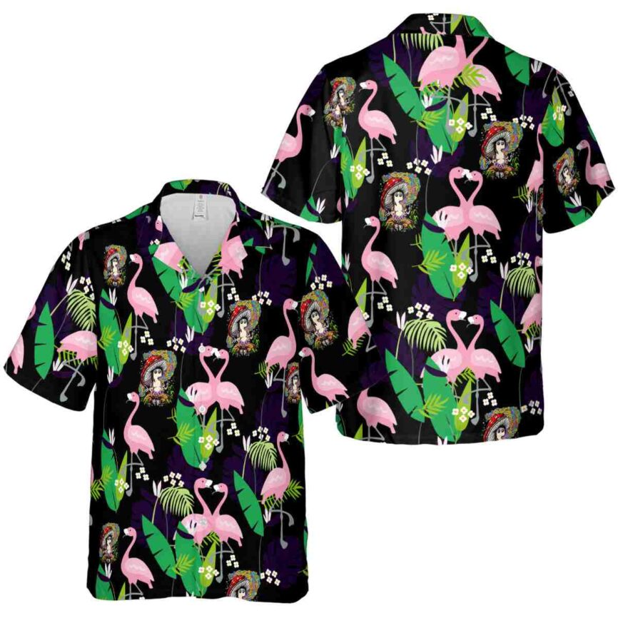 Psychedelic Flamingo Leaf Hawaiian Shirt Premium grade
