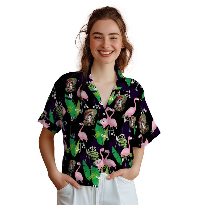 Psychedelic Flamingo Leaf Hawaiian Shirt Top rated