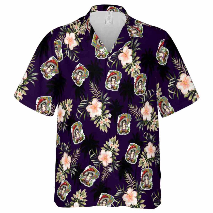Psychedelic Hibiscus Palm Hawaiian Shirt Fashion forward
