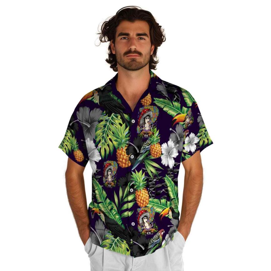 Psychedelic Leafy Toucan Hawaiian Shirt New Arrival