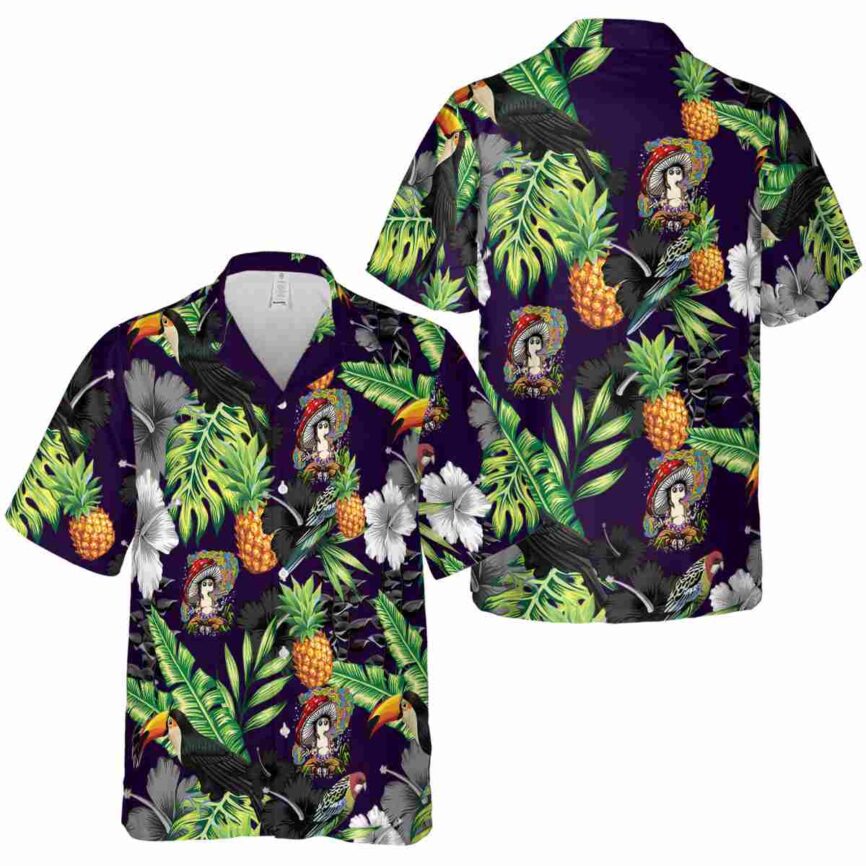 Psychedelic Leafy Toucan Hawaiian Shirt Premium grade