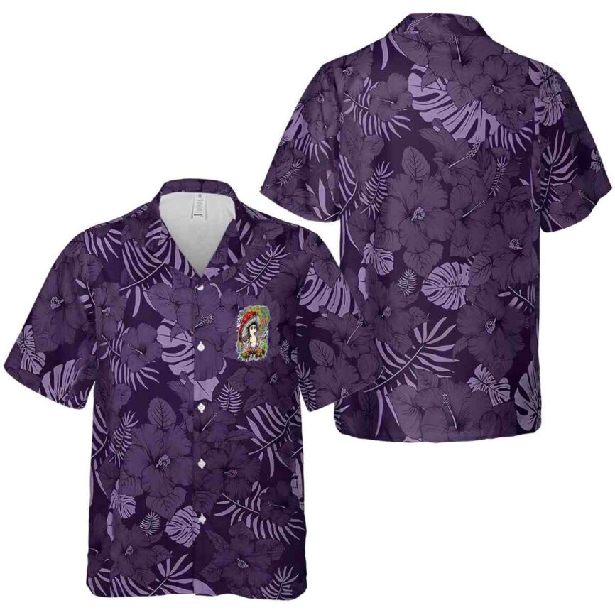 Psychedelic Monochrome Floral Hawaiian Shirt Premium grade