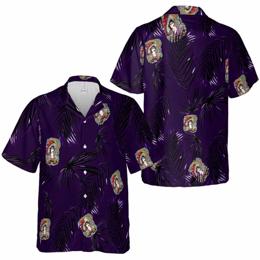 Psychedelic Monochrome Palm Hawaiian Shirt Premium grade