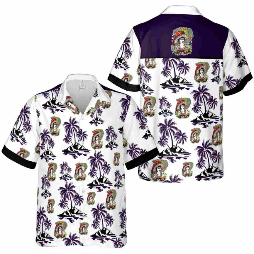 Psychedelic Palm Island Graphic Hawaiian Shirt Premium grade