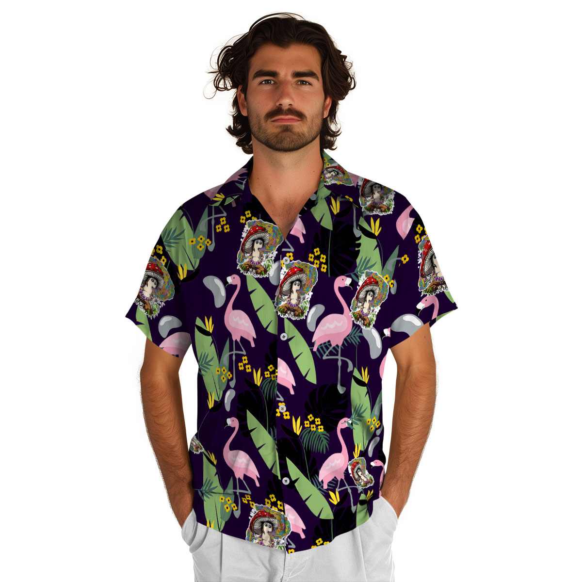 Psychedelic Pink Flamingo Hawaiian Shirt New Arrival Psychedelic Pink Flamingo Hawaiian Shirt New Arrival