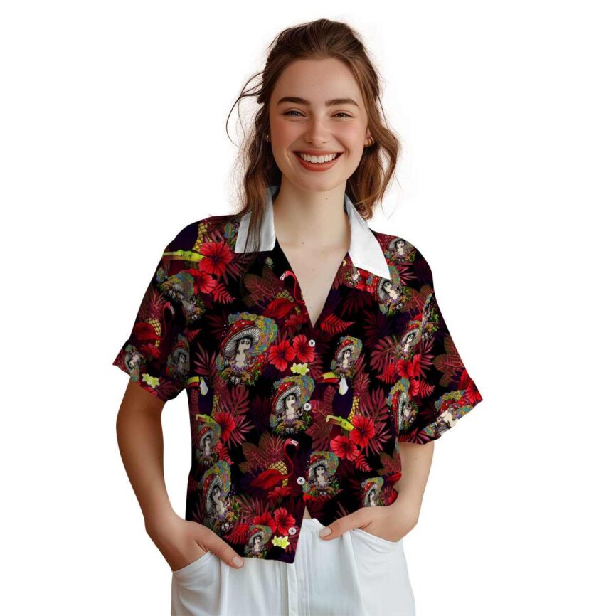 Psychedelic Tropical Bird Hawaiian Shirt Top rated