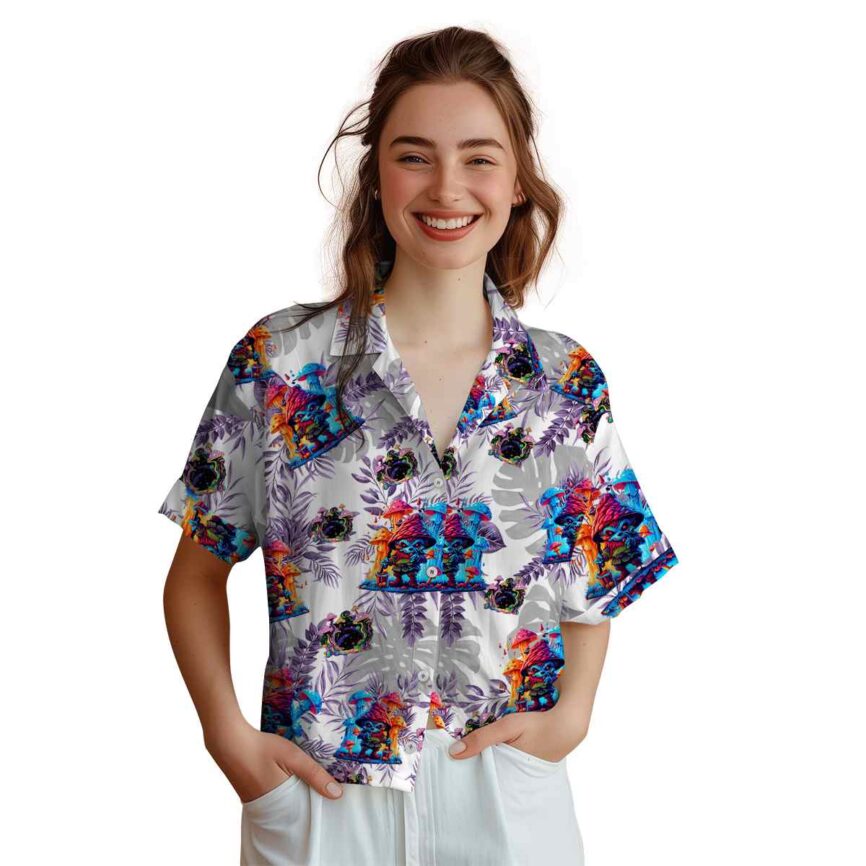 Psychedelic Tropical Fronds Hawaiian Shirt Top rated