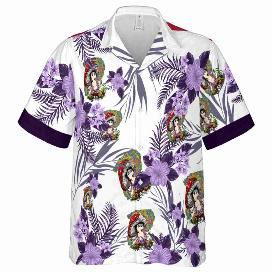 Psychedelic US Flag Floral Hawaiian Shirt Fashion forward