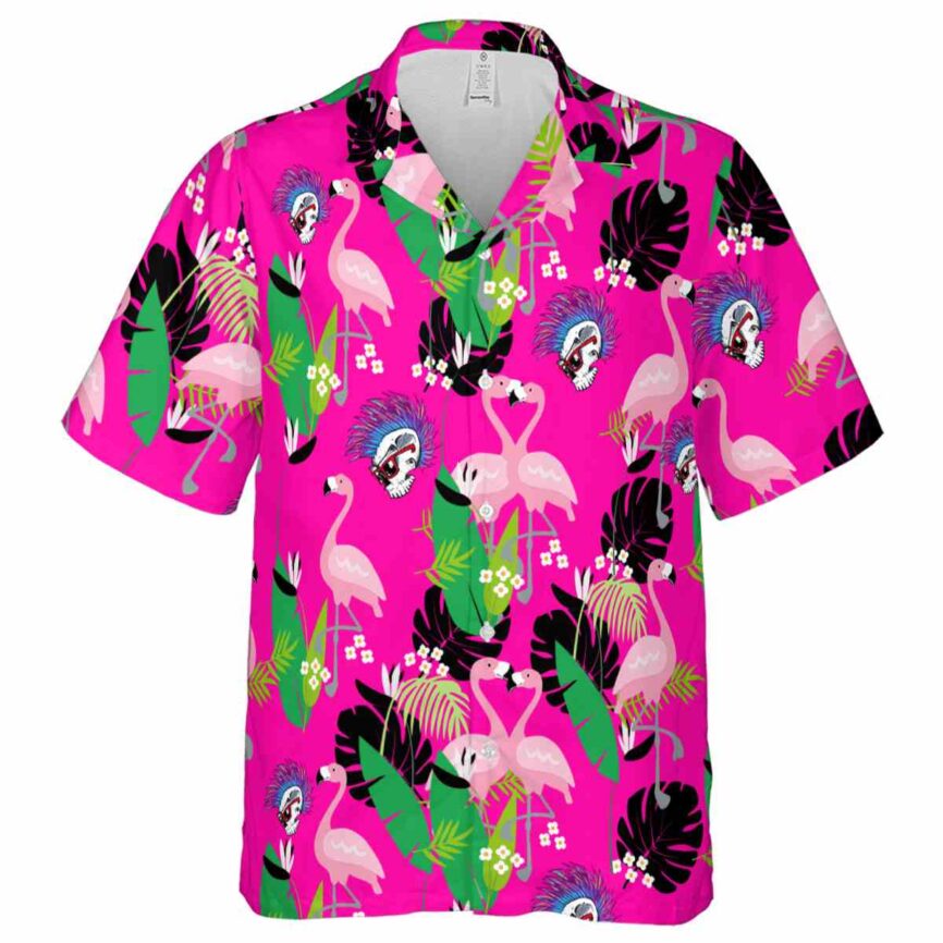 Punk Flamingo Leaf Hawaiian Shirt Fashion forward