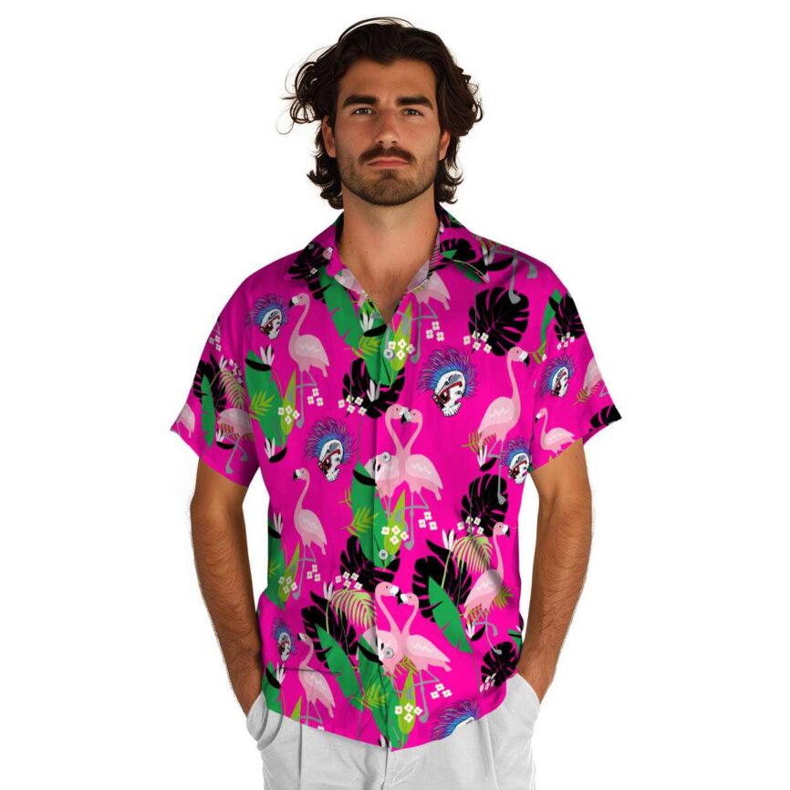 Punk Flamingo Leaf Hawaiian Shirt New Arrival