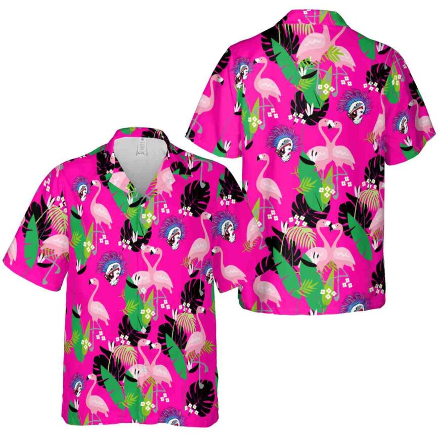 Punk Flamingo Leaf Hawaiian Shirt Premium grade