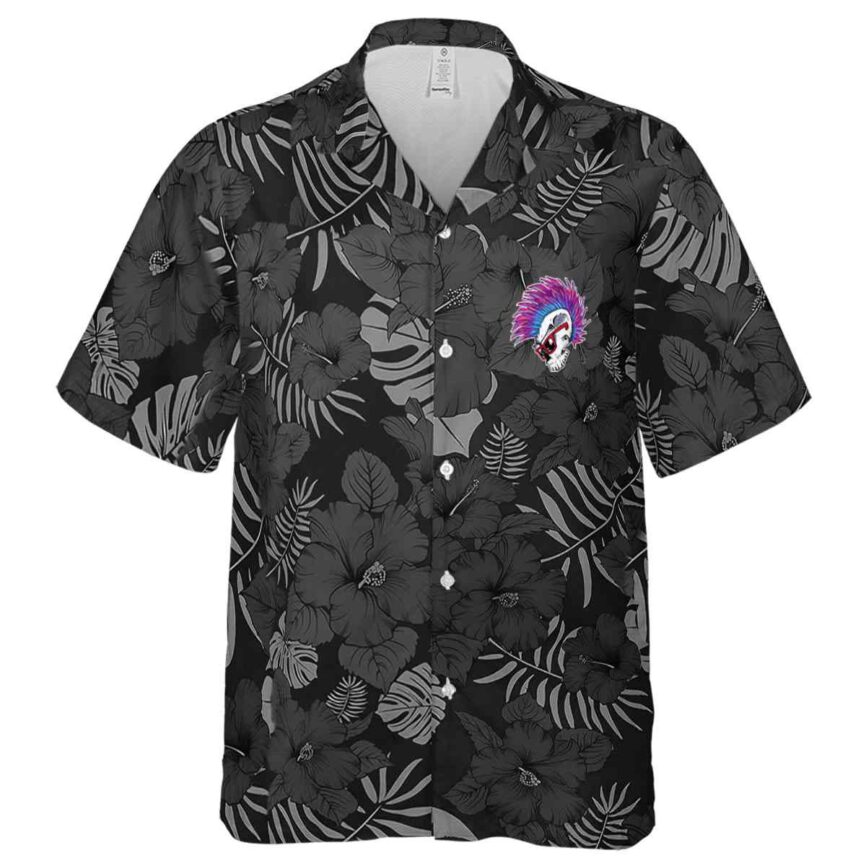 Punk Monochrome Floral Hawaiian Shirt Fashion forward