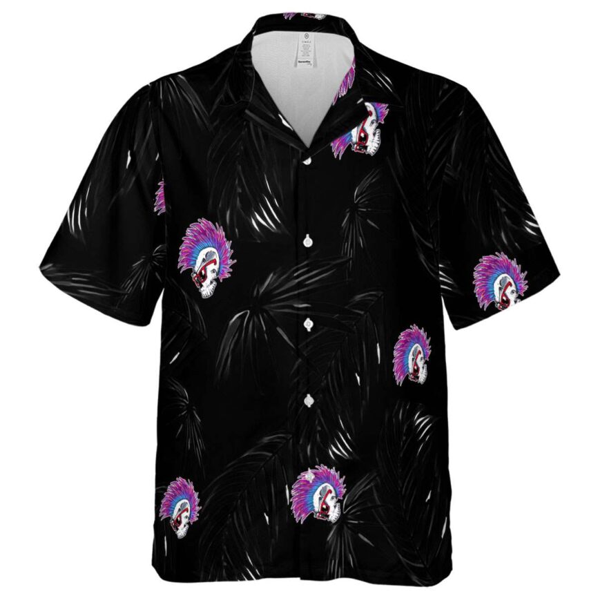 Punk Monochrome Palm Hawaiian Shirt Fashion forward