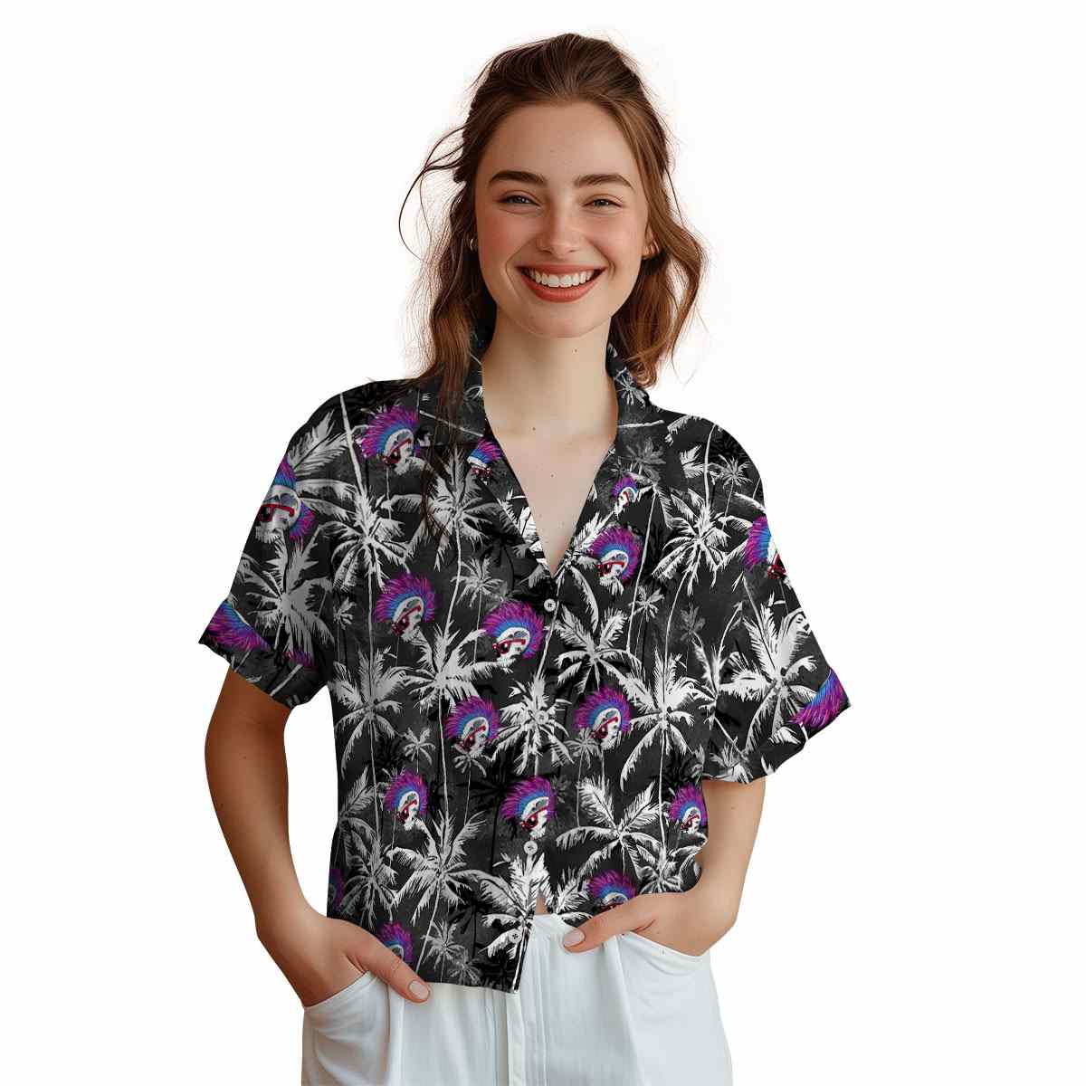 Punk Palm Themed Hawaiian Shirt Top rated Punk Palm Themed Hawaiian Shirt Top rated