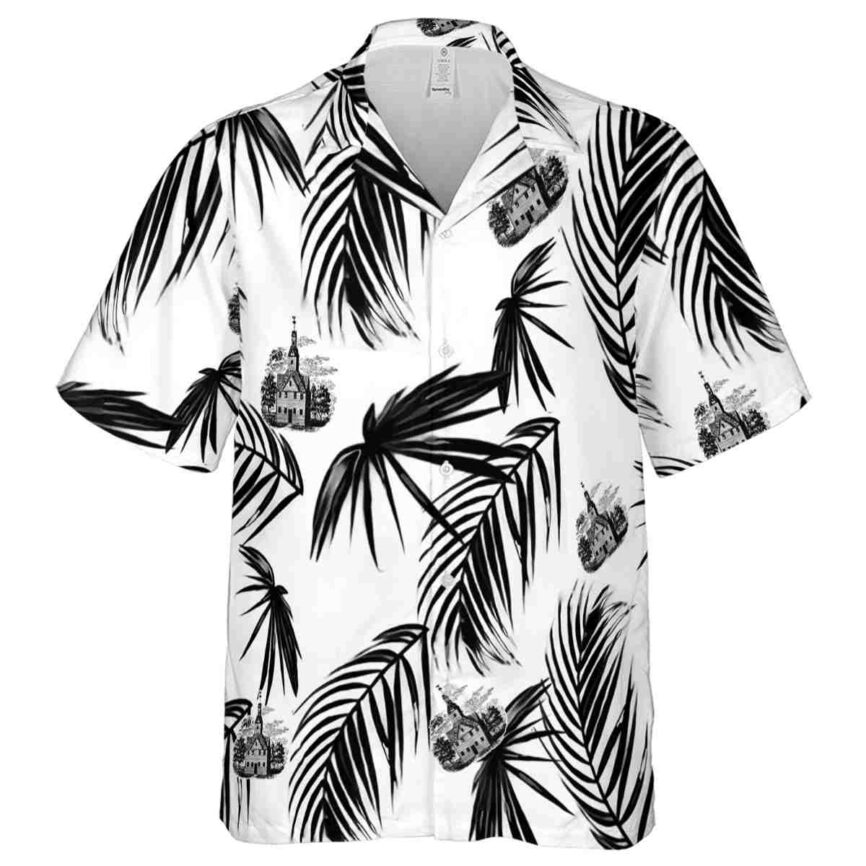 Puritan Monochrome Palm Hawaiian Shirt Fashion forward