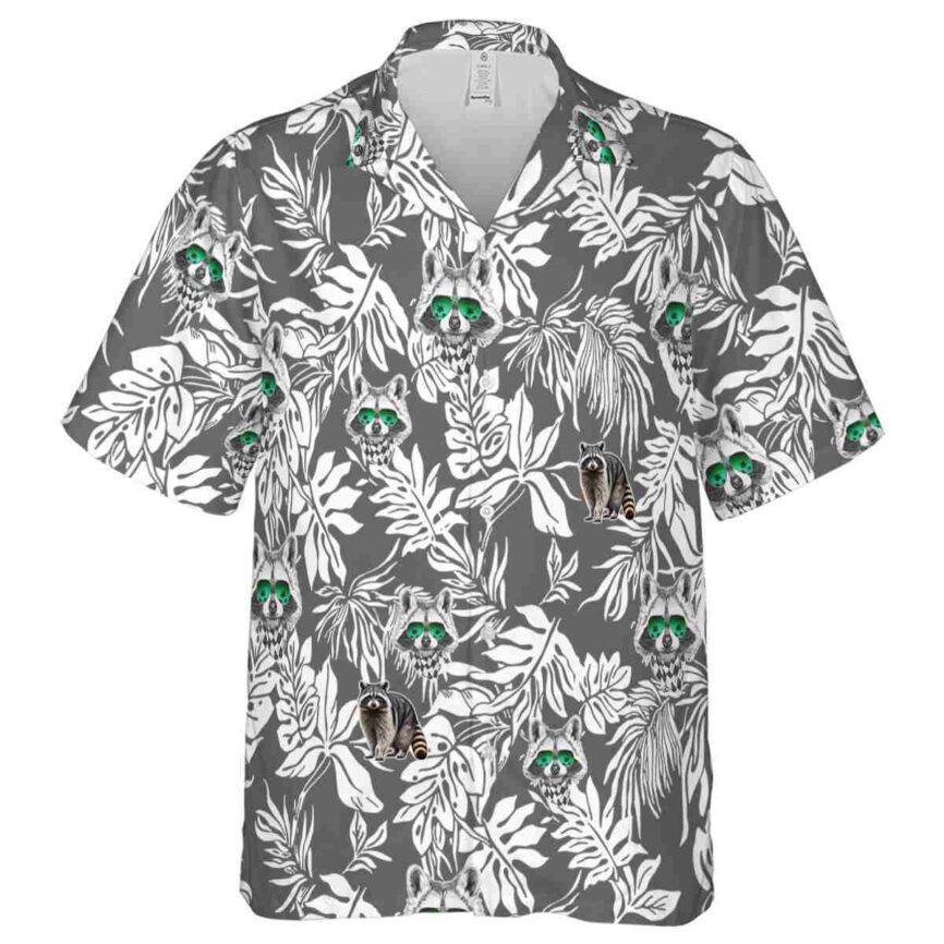 Raccoon Bold Foliage Hawaiian Shirt Fashion forward