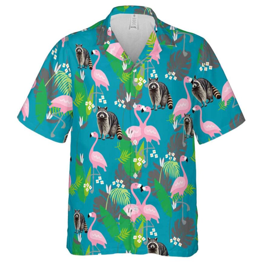 Raccoon Flamingo Leaf Hawaiian Shirt Fashion forward