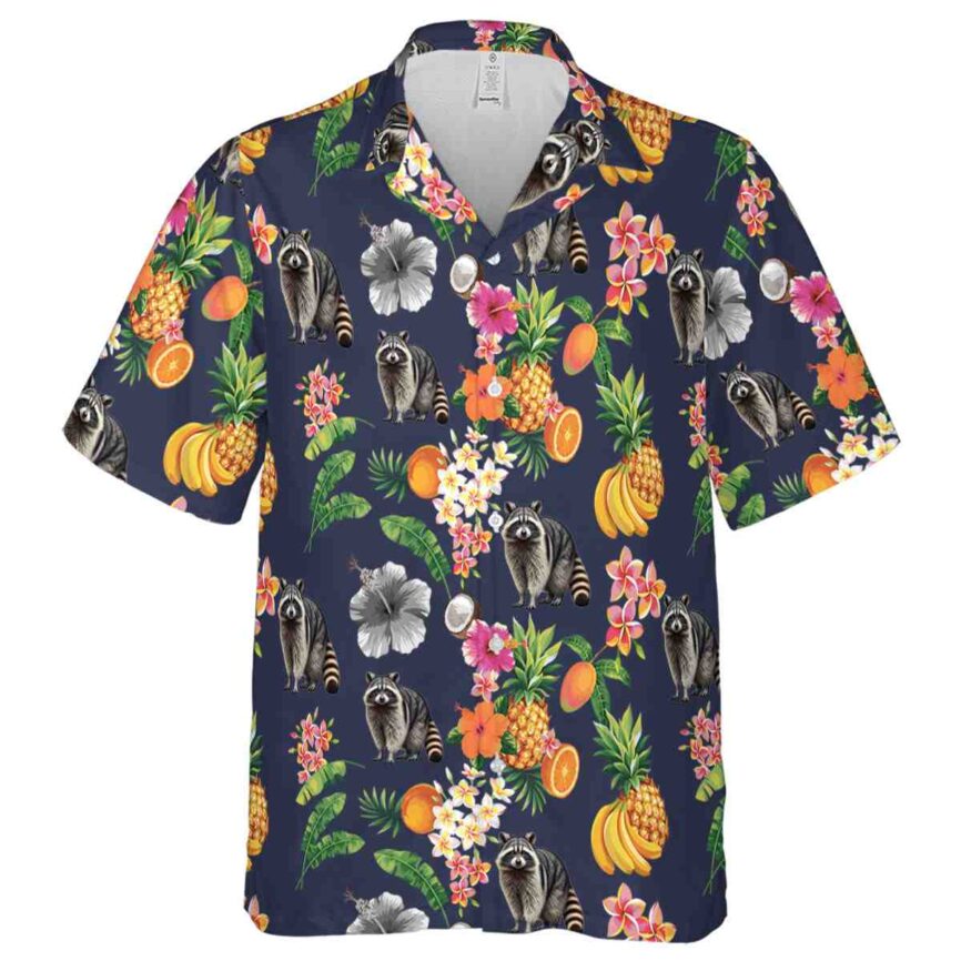 Raccoon Fruit Pattern Hawaiian Shirt Fashion forward