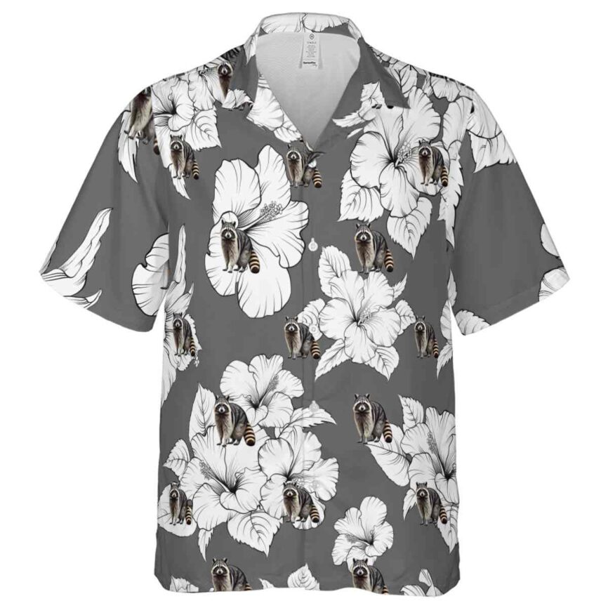 Raccoon Hibiscus Flower Hawaiian Shirt Fashion forward