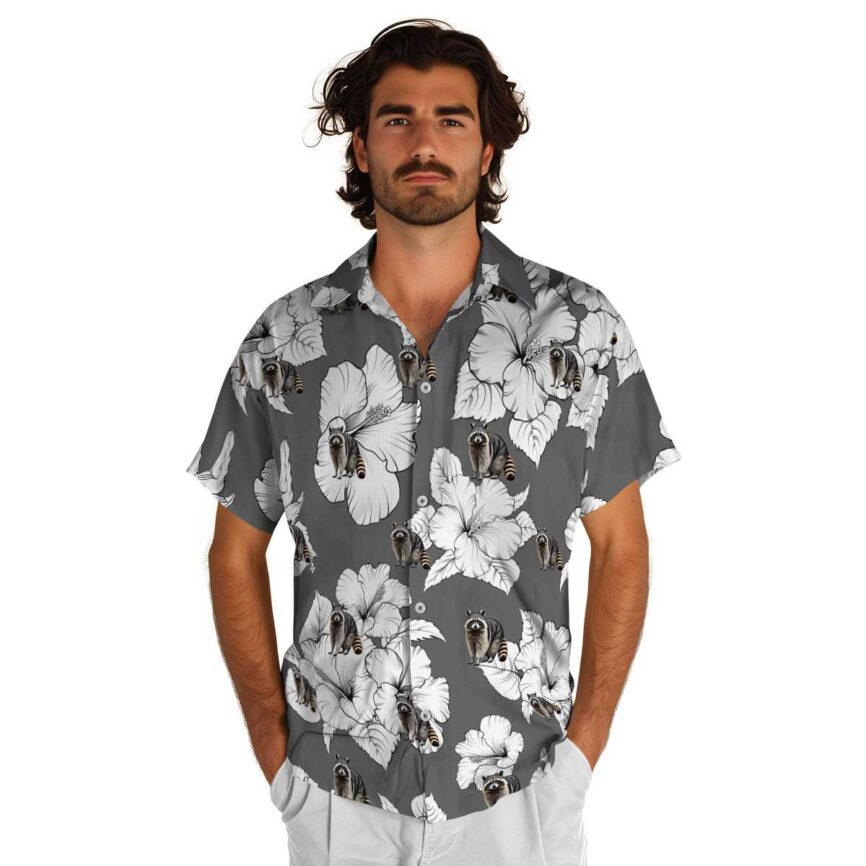 Raccoon Hibiscus Flower Hawaiian Shirt New Arrival