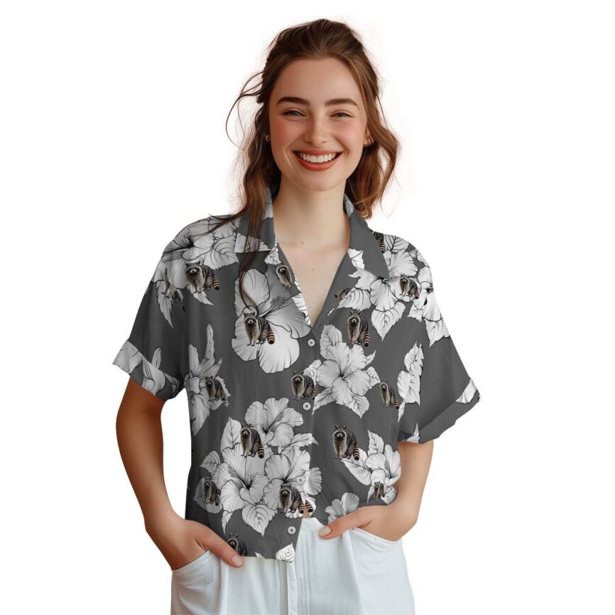 Raccoon Hibiscus Flower Hawaiian Shirt Top rated