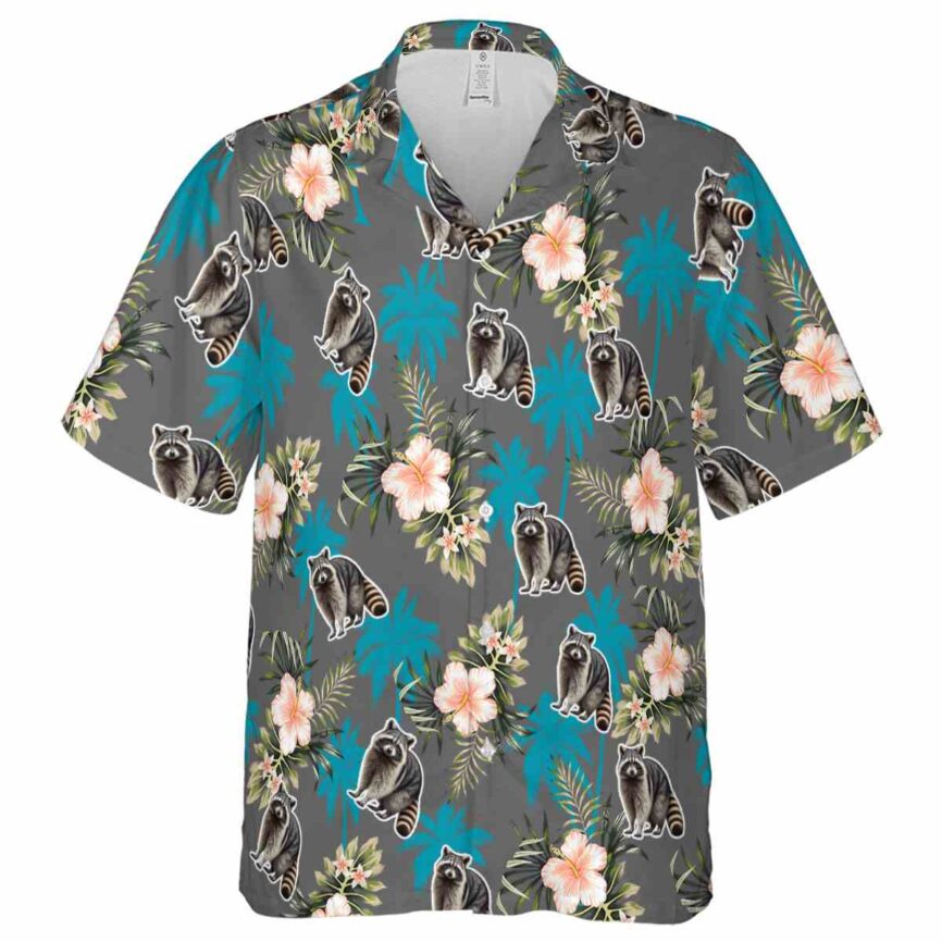 Raccoon Hibiscus Palm Hawaiian Shirt Fashion forward