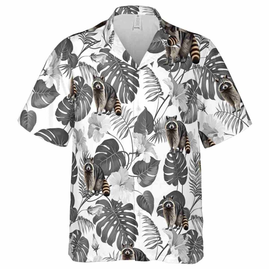 Raccoon Leaf Pattern Hawaiian Shirt Fashion forward