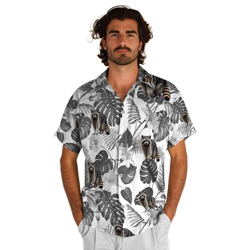 Raccoon Leaf Pattern Hawaiian Shirt New Arrival
