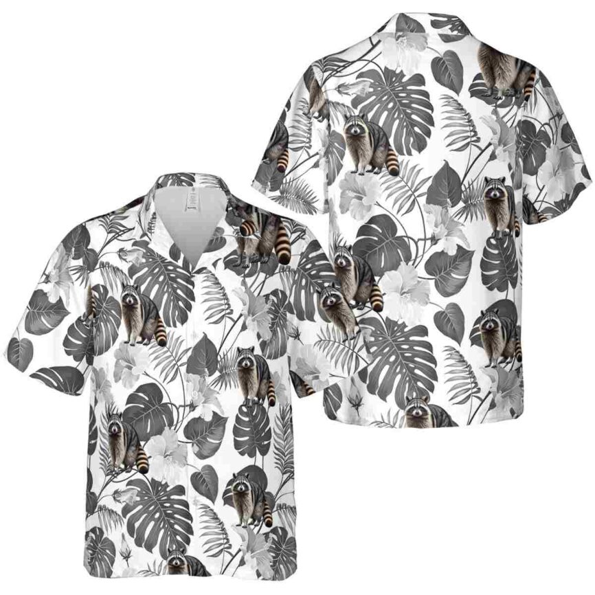 Raccoon Leaf Pattern Hawaiian Shirt Premium grade