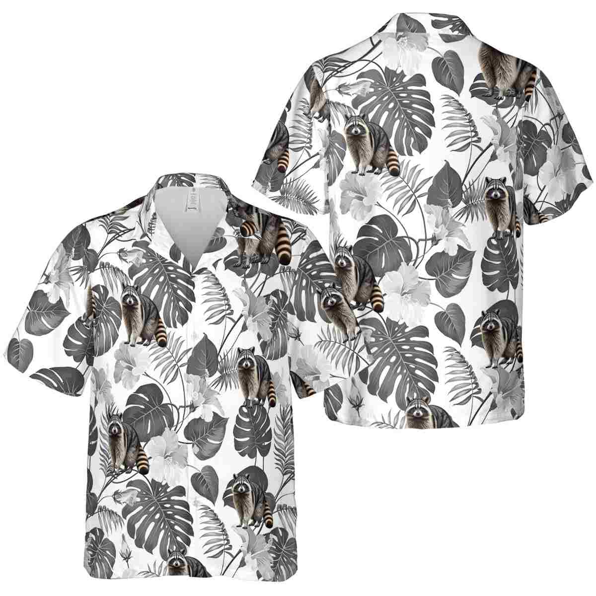 Raccoon Leaf Pattern Hawaiian Shirt Premium grade Raccoon Leaf Pattern Hawaiian Shirt Premium grade
