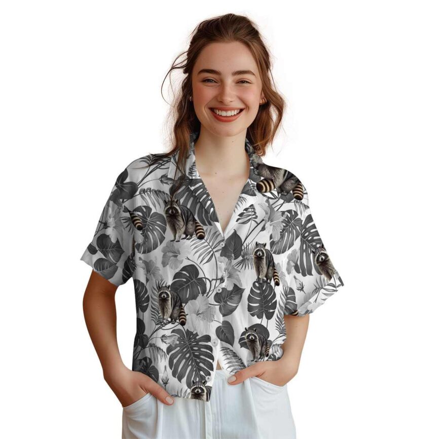 Raccoon Leaf Pattern Hawaiian Shirt Top rated