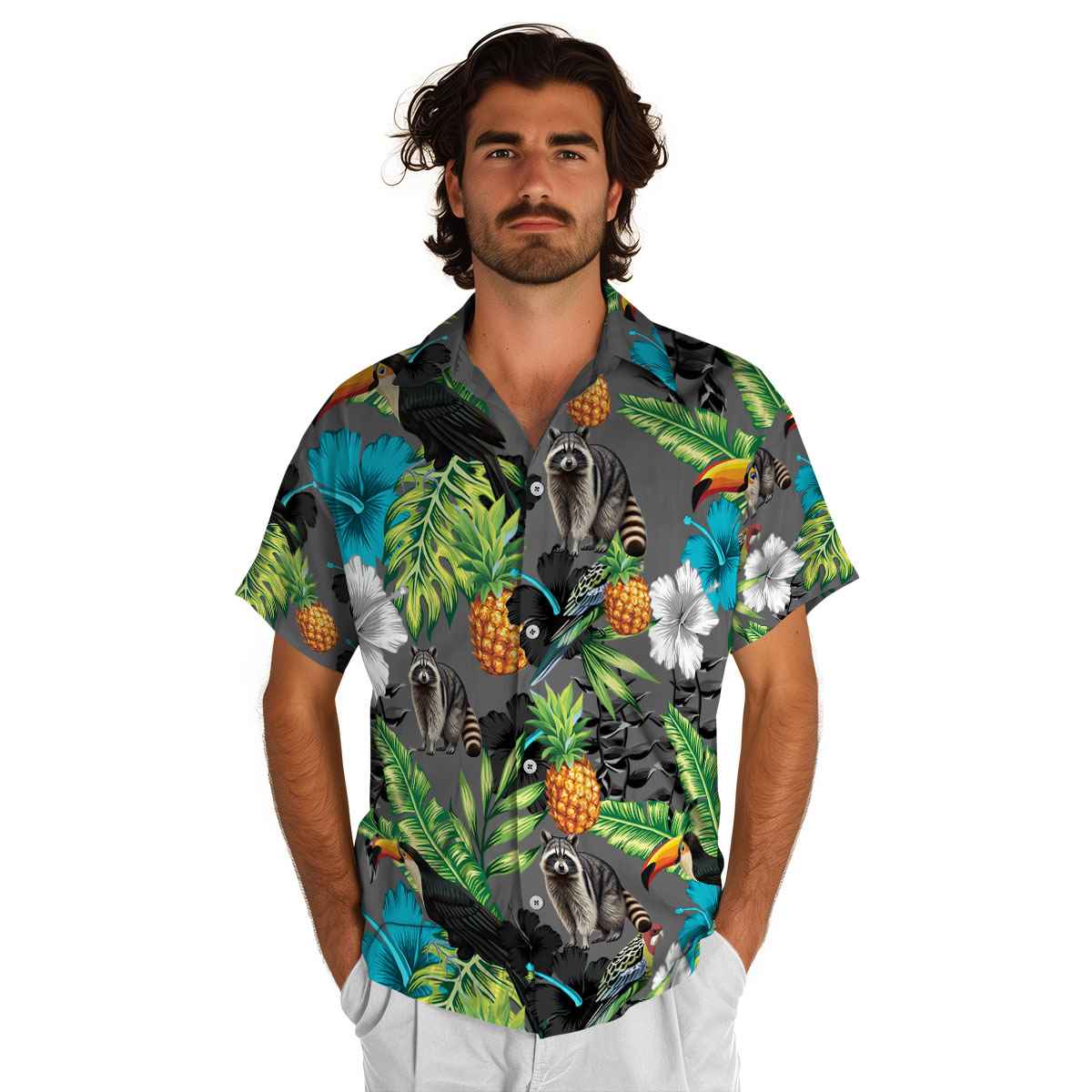 Raccoon Leafy Toucan Hawaiian Shirt New Arrival Raccoon Leafy Toucan Hawaiian Shirt New Arrival