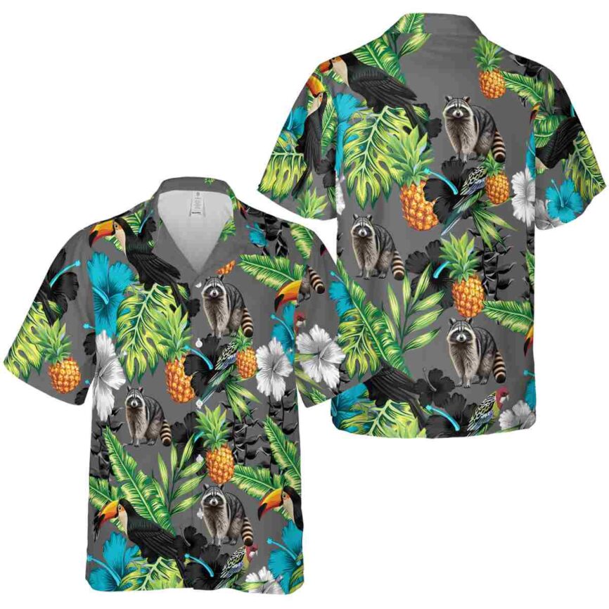 Raccoon Leafy Toucan Hawaiian Shirt Premium grade