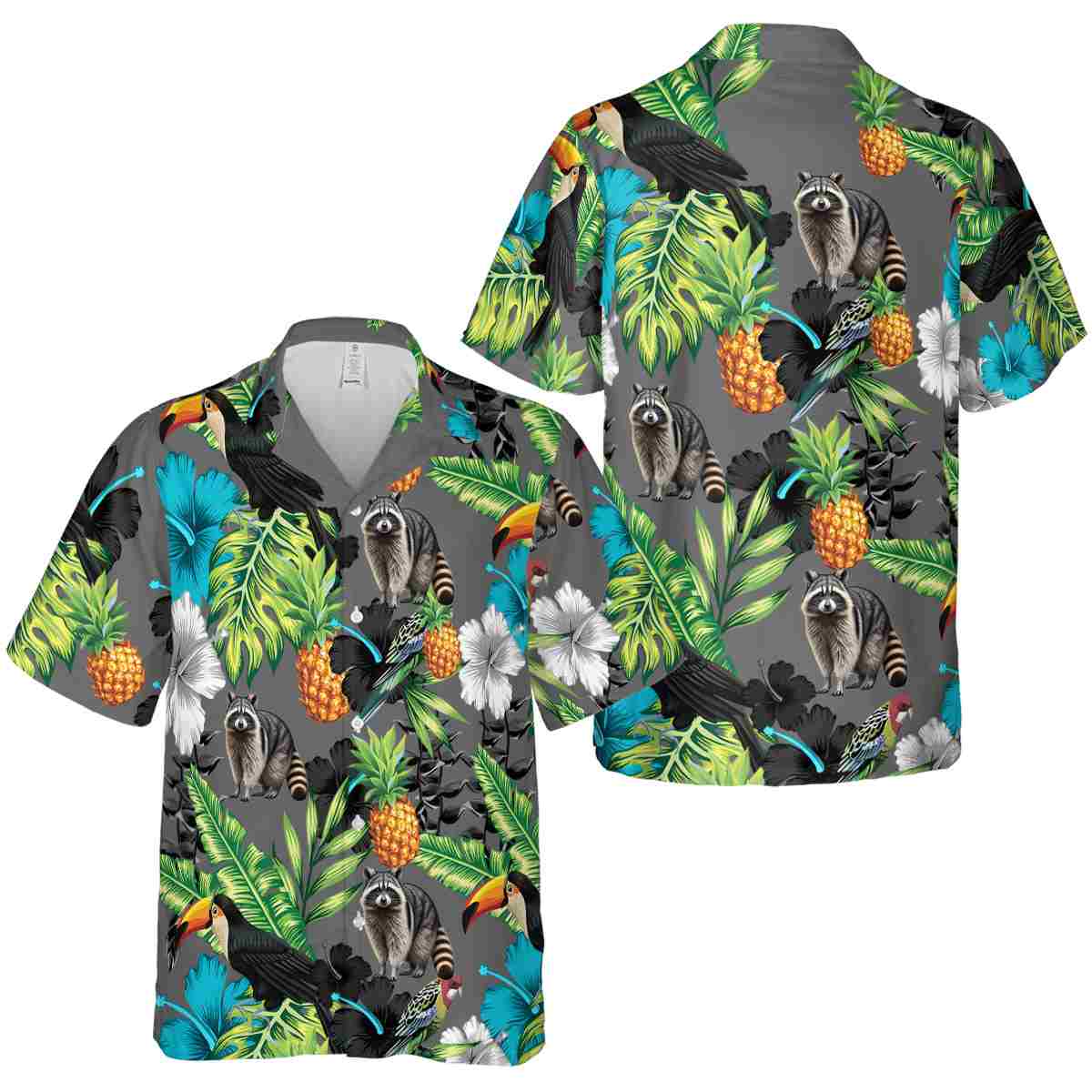 Raccoon Leafy Toucan Hawaiian Shirt Premium grade Raccoon Leafy Toucan Hawaiian Shirt Premium grade