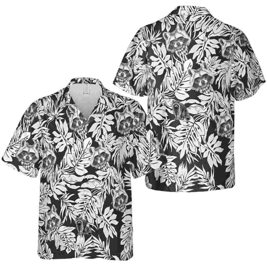 Raccoon Monstera Foliage Hawaiian Shirt Premium grade