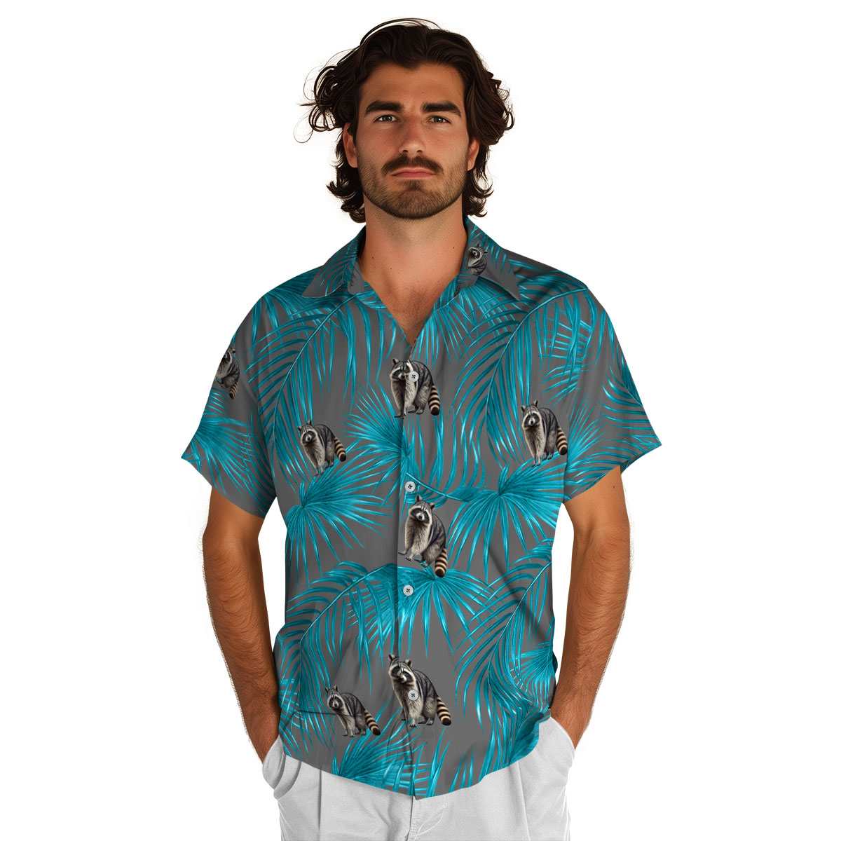 Raccoon Palm Frond Hawaiian Shirt New Arrival Raccoon Palm Frond Hawaiian Shirt New Arrival