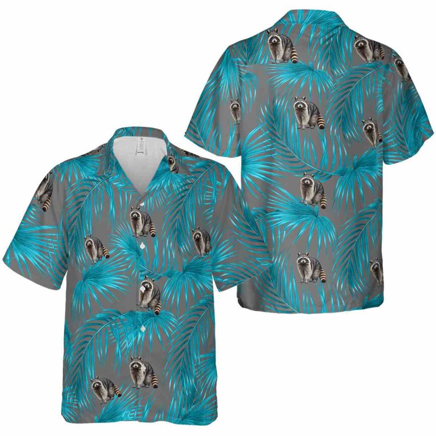 Raccoon Palm Frond Hawaiian Shirt Premium grade