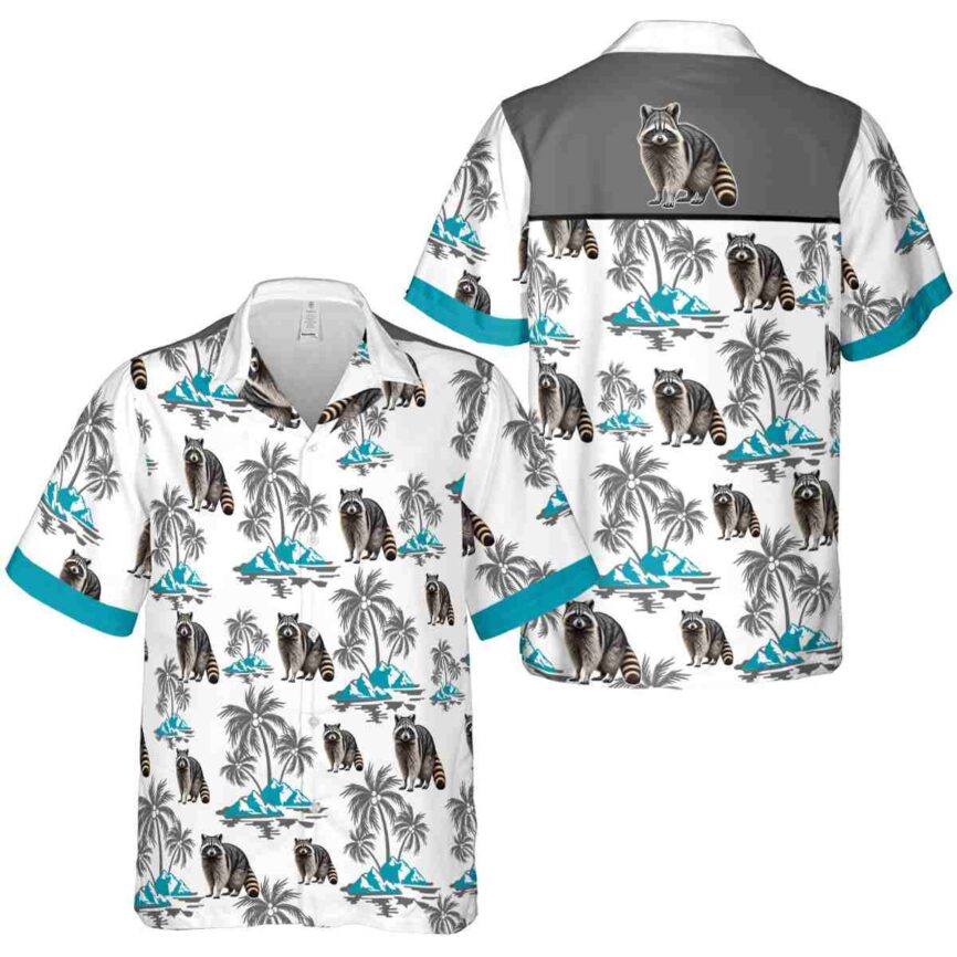 Raccoon Palm Island Graphic Hawaiian Shirt Premium grade