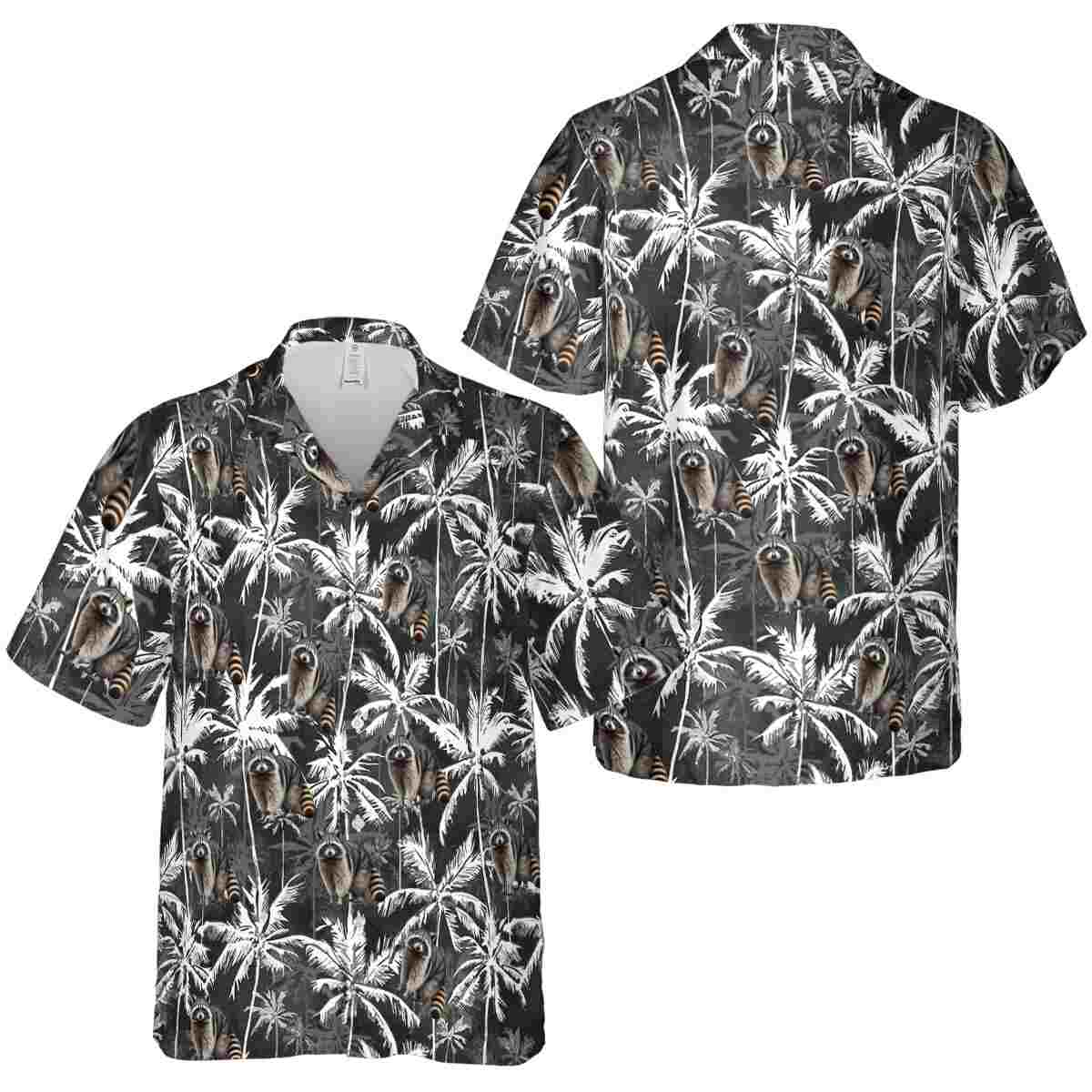 Raccoon Palm Themed Hawaiian Shirt Premium grade Raccoon Palm Themed Hawaiian Shirt Premium grade